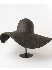 1 pezzo Cappello da spiaggia di paglia da donna con ampia tesa, piccolo e pieghevole, per le vacanze