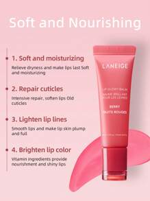 Laneige K-Beauty 10g 亮泽唇膏唇部精华，保湿、亮泽、轻盈、滋润和染色，含乳木果油，适合干燥嘴唇，韩式彩妆，浆果