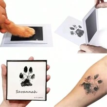Pet No-Wash Paw Print Kit With 2 Cardstock Papers, Paw/Nose Print Frame, Dog/Cat Frame Gift, Clean-Touch, Ink-Free, Pet Memory Photo Gift,Love Pet Memory Presents,For Lovely Pet Birthday/Commemoration Day