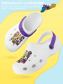 个性化定制姓名和照片镂空鞋，定制男士户外通勤时尚简约风格舒适 EVA 透气防滑防水镂空木屐