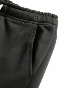 1 pieza Pantalón de chándal casual versátil y cómodo de pierna recta suelta con parches para hombres, primavera/verano