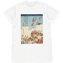 Japanese Ukiyo-E T Shirt Woodblock Art Hokusai Flowers Womens Mens Printed Tee - White - View 1