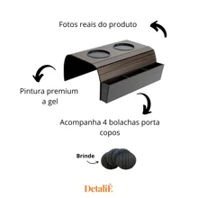 Kit 2 Cup Holder Tray And Control Holder Mat For Sofa Armrest - Rust Brown - View 3