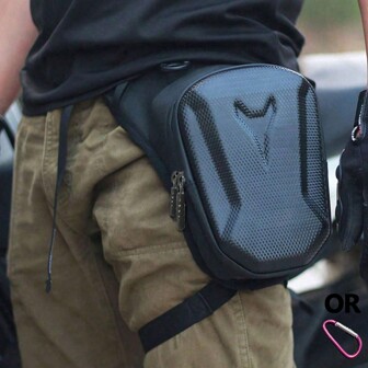 Zwart Motorfiets Harde Schelp Been zak Motorfiets Taille Waterdichting Pak Dij Tassen Voor mannen Dames Buitenshuis Heren Casual Heuptasje Heuptassen Moto & Tassen Telefoon Handtassen