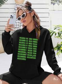 Women's I Don't Speak Binary Sweatshirt Funny Tech Gift Coding Apparel Programmer Clothing - Black - View 1