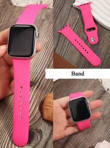 Dây đeo thể thao tương thích với Apple Watch 38mm 40mm 41mm 42mm 44mm 45mm 46mm 49mm dành cho nam nữ, dây đeo bằng nhựa mềm silicon tương thích với Apple Watch Series 10 9 8 7 6 5 4 3 2 1 Ultra SE - Hồng - Xem 1