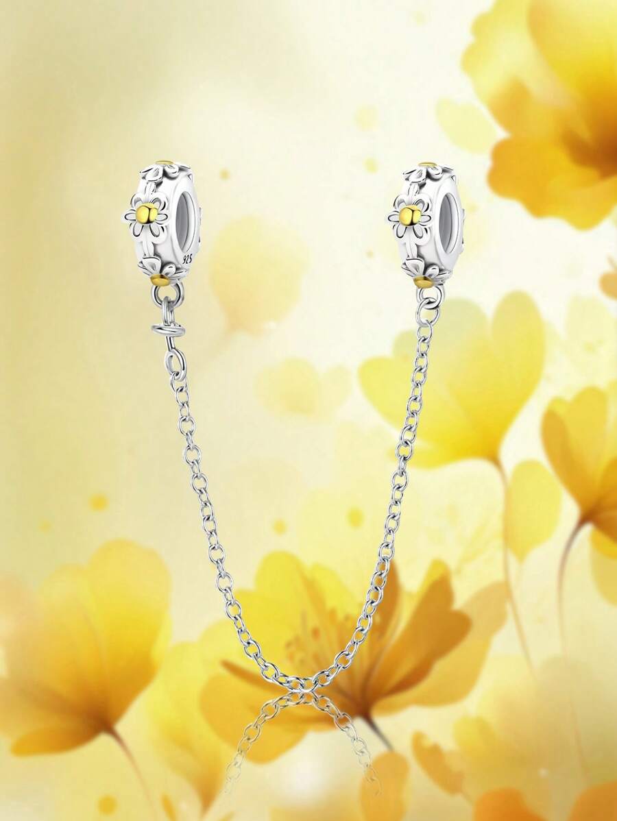 1 件 925 纯银优雅安全链吊坠，适合女士手链、手镯、DIY 珠宝制作约会礼物精美女士珠宝