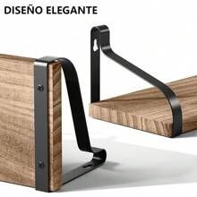 Estantes Flotantes Montados en la Pared - 5 PCS Repisas Flotantes - Estante de Pared, Capacidad de Carga 18 KG, 40 * 15 CM - Marrón Claro - Ver 5