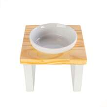 Elevated Feeder For Mini And Small Dogs And Cats With Porcelain Bowls - trắng - Xem 1