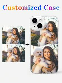 1 pieza Funda de teléfono personalizada para iPhone 11 12 13 14 15 16 Pro Max con collage de fotos DIY personalizadas, transparente, a prueba de choques y de cobertura completa.
