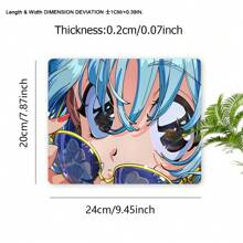 1个动漫少女鼠标垫，美观艺术大号桌面垫，尺寸35.4x15.7英寸，橡胶底座，缝边防滑键盘垫，适用于办公室、家庭电脑，可作为礼物送给男士、女士、朋友，办公桌配件，办公用品，办公桌配件，鼠标垫 - 彩色 - 查看 8