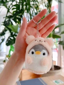 1 件可爱的 10 厘米/3.94 英寸布艺企鹅钥匙扣装饰，超柔软泰迪熊企鹅服装，完美的生日礼物，情人节