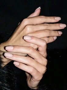 24 miếng dán móng tay hình chữ nhật cỡ trung bình, màu hồng nhạt, kiểu dáng tối giản, phù hợp cho phụ nữ và bé gái tự làm móng tại nhà, móng ngắn, dụng cụ làm móng nghệ thuật. - Màu Hồng baby - Xem 2