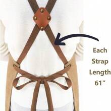 Chef Aprons For Men Women With Large Pockets, Cotton Canvas Cross Back Heavy Duty Adjustable Work Apron, Size M To XXL (Black) - 粉色 - 查看 7