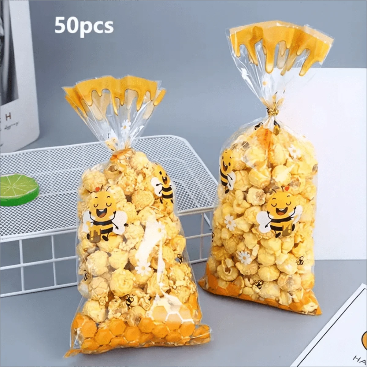50pcs Cute Bee Theme Candy Gift Bags Plastic Animal Style Handheld 50pcs-cute-bee-theme-candy-gift-bags-plastic-animal-style-handheld