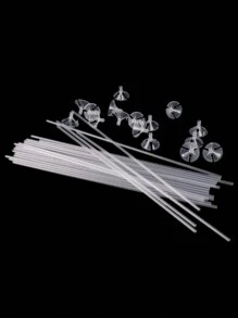 10/20/30/50 件塑料气球固定扣和固定棒，派对用简约透明气球架