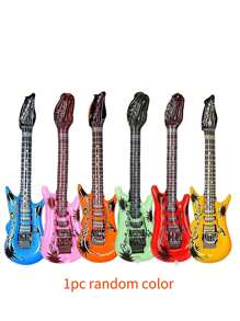 Conjunto de accesorios inflables de banda de rock: Guitarra, Saxofón, Micrófono, Teclado - Decoraciones retro de los años 80 y 90 para fiestas temáticas, festivales, eventos y fondos para photobooth - Multicolor - Ver 25
