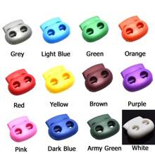 12 piezas/paquete Cordón de plástico con cierre de hole de 5 mm de colores mixtos, clip, ropa deportiva de short - Multicolor - Ver 1