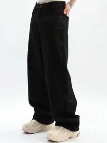 Bag Balloon Wide Straight Cut Carpenter Jeans UNISEX - 黑色 - 查看 3