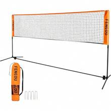 Juego de red de bádminton portátil, red de tenis de altura ajustable, voleibol infantil, red de fútbol de fácil instalación, red deportiva de nailon con postes para patio trasero, interior, exterior, - 1 - Ver 1