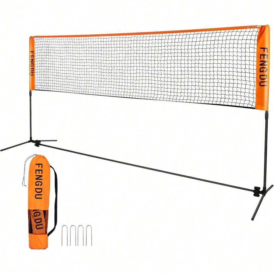 Juego de red de bádminton portátil, red de tenis de altura ajustable, voleibol infantil, red de fútbol de fácil instalación, red deportiva de nailon con postes para patio trasero, interior, exterior, - 1 - Ver 1