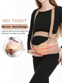 1pc Breathable Elastic Comfortable Back Support Maternity Belly Band With Detachable Shoulder Strap, Suitable For Pregnancy And Postpartum Recovery, Machine Washable, Ideal For Daily Wear & Gift