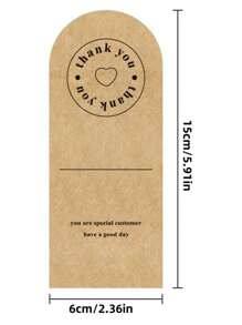 50 张牛皮纸感谢贴纸棕色花卉图案感谢贴纸活动商品包装包装标签在线零售 - 彩色 - 查看 2