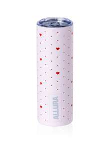 1PC Love Polka Dot Insulated Travel Mug, Easy To Clean Reusable Water Bottle, Double Layer Vacuum Insulated Bottle - Gifts For Girls, Valentine's Day Gifts, Birthday Gifts, Holiday Party Favors, Parties And Outdoor Use