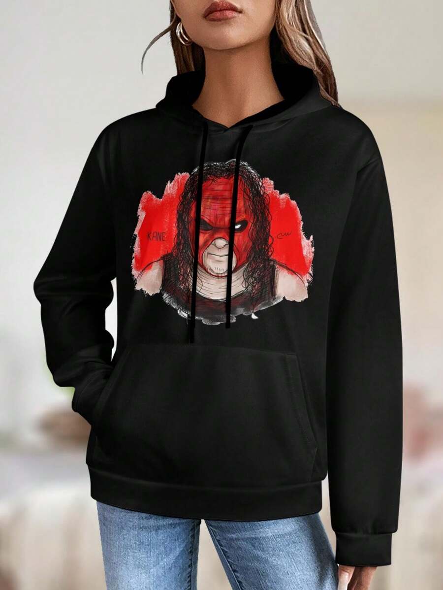 Women's WWE Kane Jacket T-Shirt Official Merchandise Wrestling Apparel Kane Fan Gear - 黑色 - 查看 1