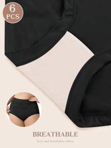 6 paquetes de bragas triangulares suaves y cómodas con aplicaciones de encaje para mujer de talla grande - Multicolor - Ver 6