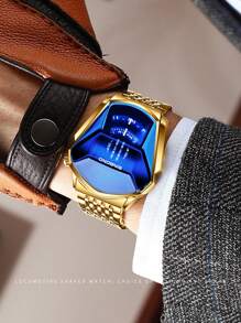 Reloj de cuarzo personalizado BINBOND nuevo concepto, relojes de moda creativos para hombres, de acero inoxidable dorado azul, impermeable, reloj para hombres - Dorado - Ver 6