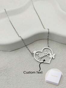 Modny, spersonalizowany, wieloelementowy wzór miłości z motylem w koronie, spersonalizowany naszyjnik ze stali nierdzewnej z angielskim imieniem, modny i wszechstronny przedmiot mody, odpowiedni do codziennych podróży i akcesoriów na bankiety i przyjęcia modnych ludzi, walentynki