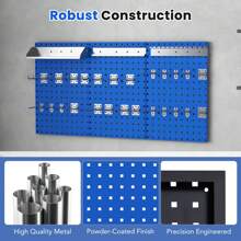 Wall-Mounted Pegboard Kit Tool Board Organizing Kit - 藍色 - 查看 8