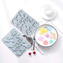 优雅海洋主题 3D 硅胶模具，适用于巧克力、糖果和软糖 - 完美的婚礼 DIY 蛋糕装饰工具