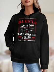Women's B.A. Baracus Taxi Service Sweatshirt T-Shirt Stylish Comfortable Retro - Black - View 1