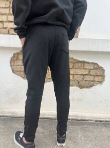 Sweatpants - Jogger, Cotton (50%) And Polyester (50%) With 250 Grams. - 黑色 - View 4