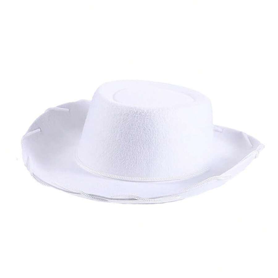 Small Size Western Cowboy Hat, Essential For Parties, Costume Parties, And Masquerades - White - View 1