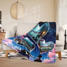 定制爱情背景图片和文字毯子，情人节装饰挂毯，个性化的理想礼物，适合他/她、男朋友、女朋友、爸爸、妈妈、家人、朋友、宠物，适合周年纪念日、情人节、母亲节、生日、儿童节、父亲节、毕业典礼、婚礼、圣诞节、沙发、床、汽车、卧室、客厅、办公室、户外露营、海滩、家庭墙壁装饰