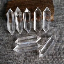 Stunning Natural Transparent Quartz Double Pointed Gemstones - Perfect Home Decoration And Unique Gift Creative Crystal Decoration - White - View 4