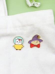 1pc Cartoon Animal Brooch, Chick, Star, Wizard Hat, Rabbit - Multicolor - View 4
