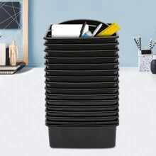 Rainaut 16 PCS Classroom Caddies With Handle, Classroom Storage Caddies Stackable Utility Caddies Space Saving For Schools, Homes, Offices, Black (9.3 * 8.9 * 3.5in) - Black - View 4