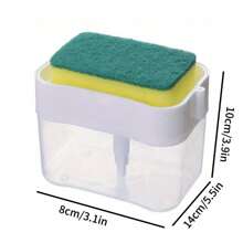 1pc Automatic Liquid Soap Dispenser With Sponge Brush For Kitchen Cleaning, Dish Washing Liquid Holderbathroom Decor Summer - Multicolor - View 2