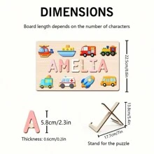 Customized Personalized Name Puzzle Board, Easter Gift, Name Puzzle, First Birthday Gift, Unique Name Puzzle Board, Educational Toys For Baby Boy Or Girl, 3D Letter Puzzle Toy, Custom Baby Name - Multicolor - View 4