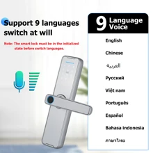 Tropernic Wifi Tuya 门锁智能锁，指纹门锁无钥匙进入门锁智能锁，适用于前门生物识别门锁，带指纹、免费应用程序、共享 Ekey 和 IC 卡（银色）