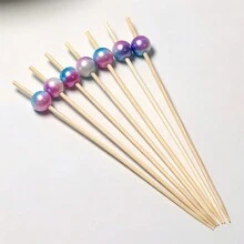 200/100/50/20/10pcs/Set Blue & Red Ombre 4.7 Inch Food Picks, Fruit Skewers, Sandwich Picks, Sticks For Party, Birthday, Wedding Decoration, Appetizer, Cupcake, Burger, BBQ Snacks - Blue and Red Gradient - View 5