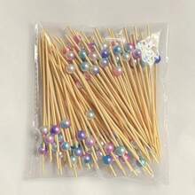 200/100/50/20/10pcs/Set Blue & Red Ombre 4.7 Inch Food Picks, Fruit Skewers, Sandwich Picks, Sticks For Party, Birthday, Wedding Decoration, Appetizer, Cupcake, Burger, BBQ Snacks - Blue and Red Gradient - View 4