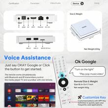 1 台 MECOOL Android 电视盒 KM2 Plus 豪华版，配备 4GB RAM+32GB ROM，4K 认证杜比全景声和杜比视界，1000M LAN 端口，WIFI6，BT 5.0 游戏，Android 11 4K 媒体播放器 - 英標插頭 - 查看 6