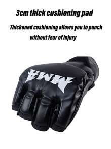 1副PU拳击手套，半指拳击手套，适合成人沙袋拳击训练，男女通用，跆拳道护手 - 彩色 - 查看 4
