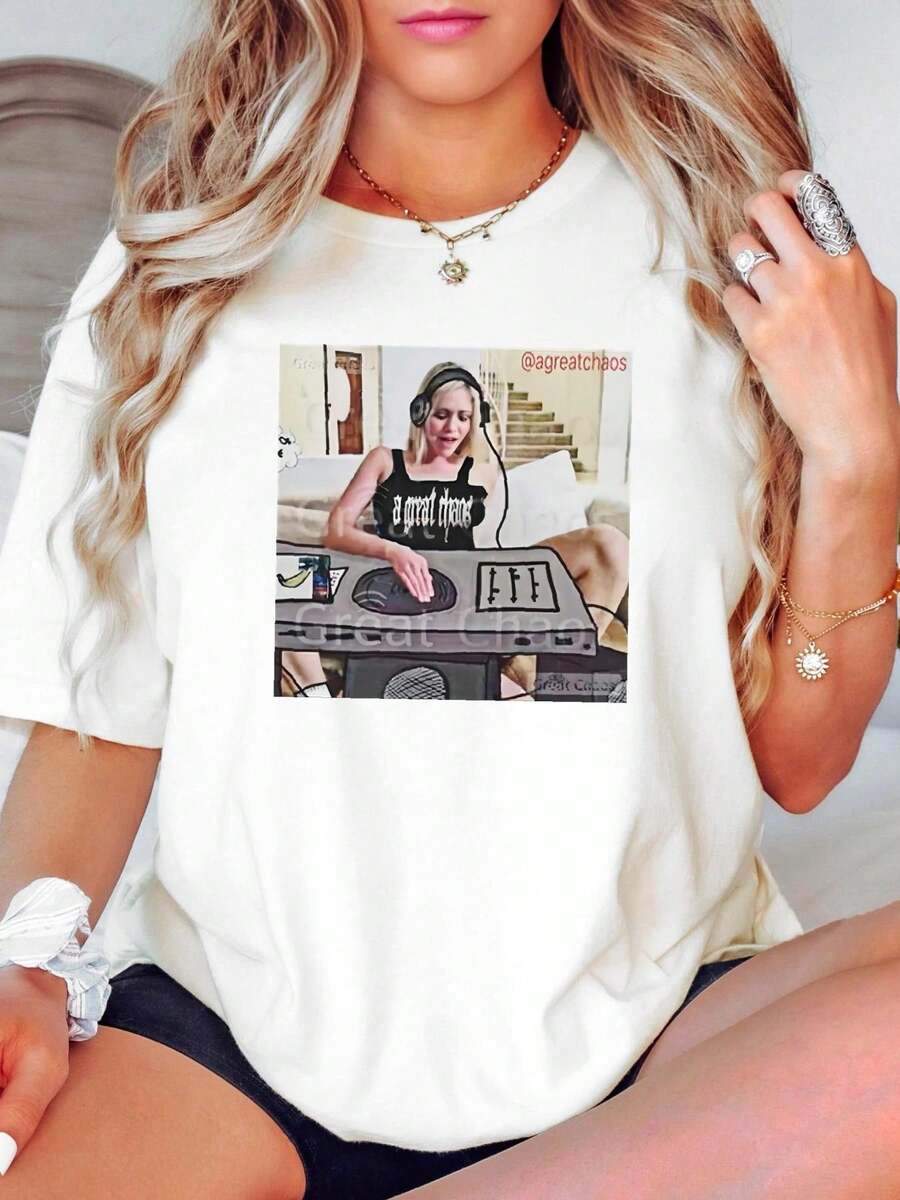 100% Cotton Ken Carson Agc A Great Chaos Dj Album Tour Merch Shirt Soft Designer Clothes Summer Stretched For Women Streetwear Fashion Unisex Casual Homme Breathable Comfortable Stylish Versatile Slightly Top For Everyday Wear Graphic Print Round Neck Short Sleeve - White - View 1