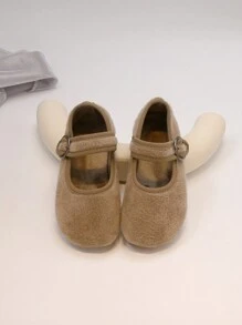 Giày nhung cho trẻ em, giày bệt thời trang 2 kiểu, dép đi trong nhà ấm áp mềm mại cho bé vào mùa thu đông - Xám - Xem 4